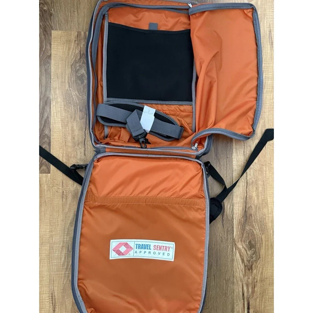 eBags Gray Backpack Organizer with Inner Dividers & Orange Interior NWOT Laptop